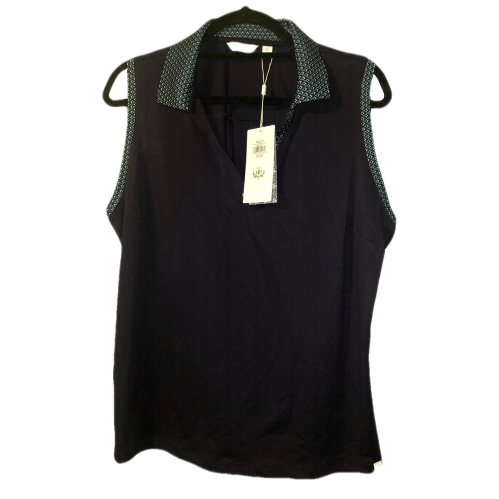2 for $40-NEW Lady Hagen Navy Blue HydroDri sleeveless Polo UV protection XL NWT